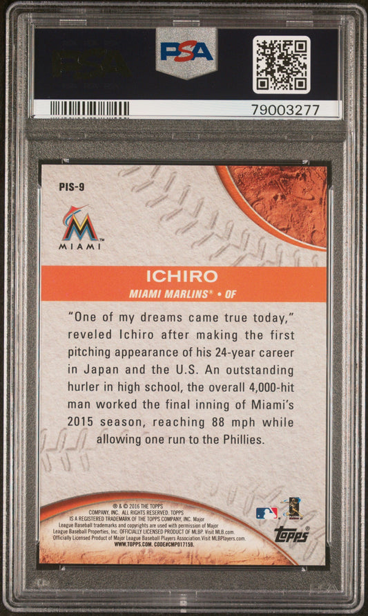 2016 TOPPS PRESSED INTO SERVICE ICHIRO #PIS9 - PSA 10