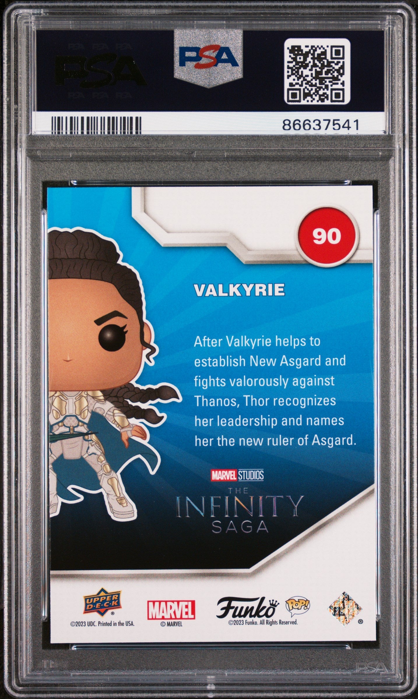 2023 UPPER DECK FUNKO POP MARVEL VALKYRIE PLATINUM #90 PSA 10