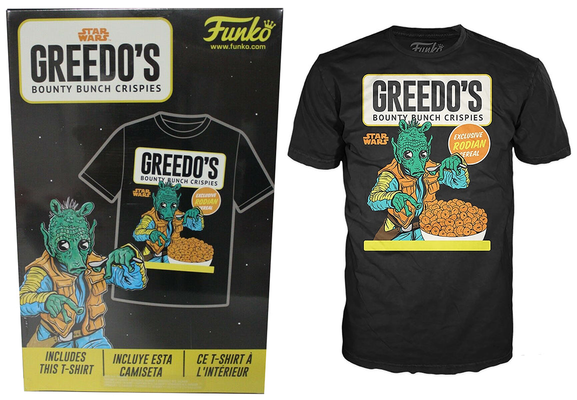 Pop! Tees Greedo's Bounty Bunch Crispies Cereal Tee (Star Wars, Size L) - Walmart Exclusive **Chase**