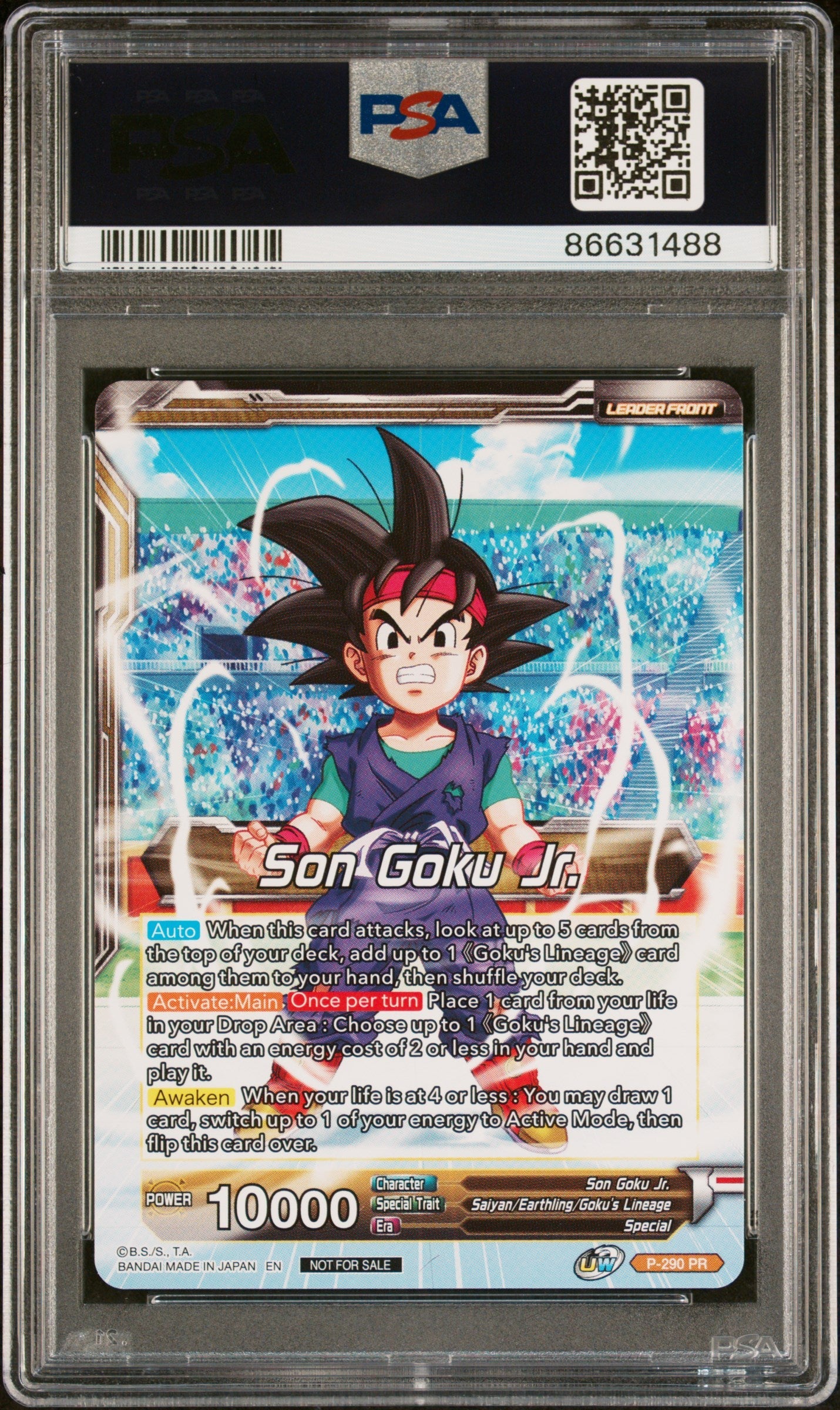2021 DRAGON BALL SUPER SS GOKU JR., SL/SGJ #P-290 - PSA 10