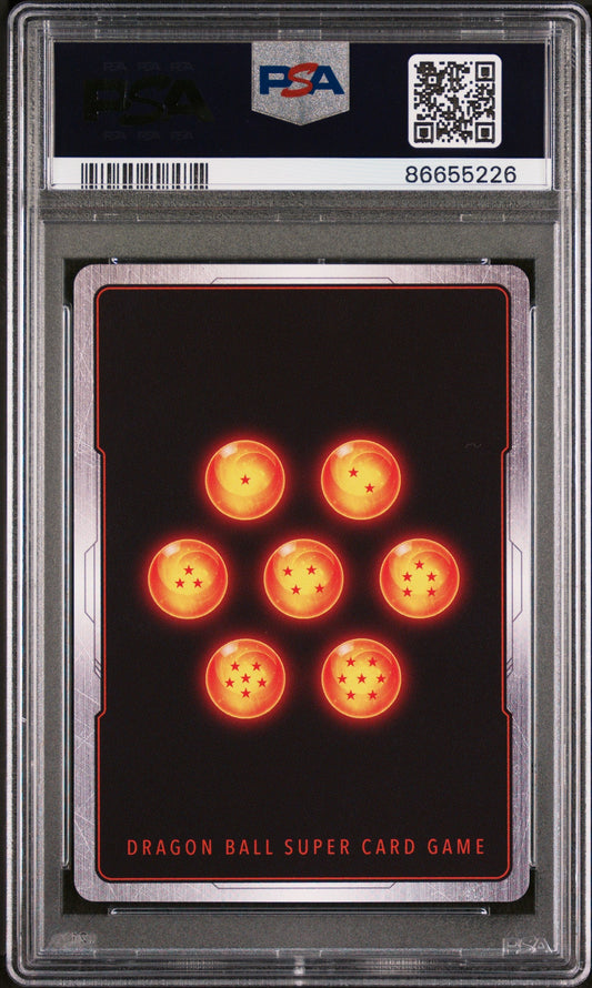 2022 DRAGON BALL SUPER MYTHIC BOOSTER TRUNKS, HELPING BLAST #P-128 - PSA 9