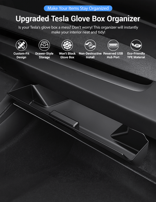 Glove Box Organizer for Tesla Model 3 Highland & Model Y Juniper