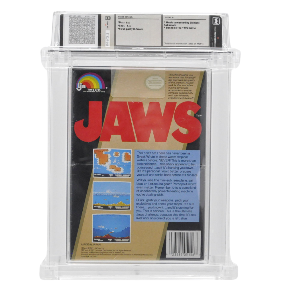Graded NES Cart in Box (Sealed) - Jaws WATA 9.6/A++