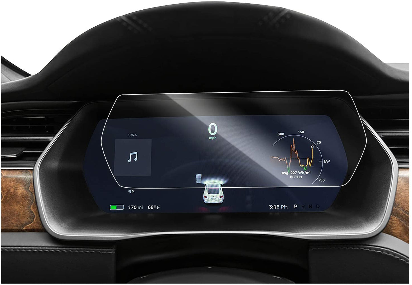 Instrument screen tempered film 【13 inch】 suitable for Tesla Model S/X 2017-2020