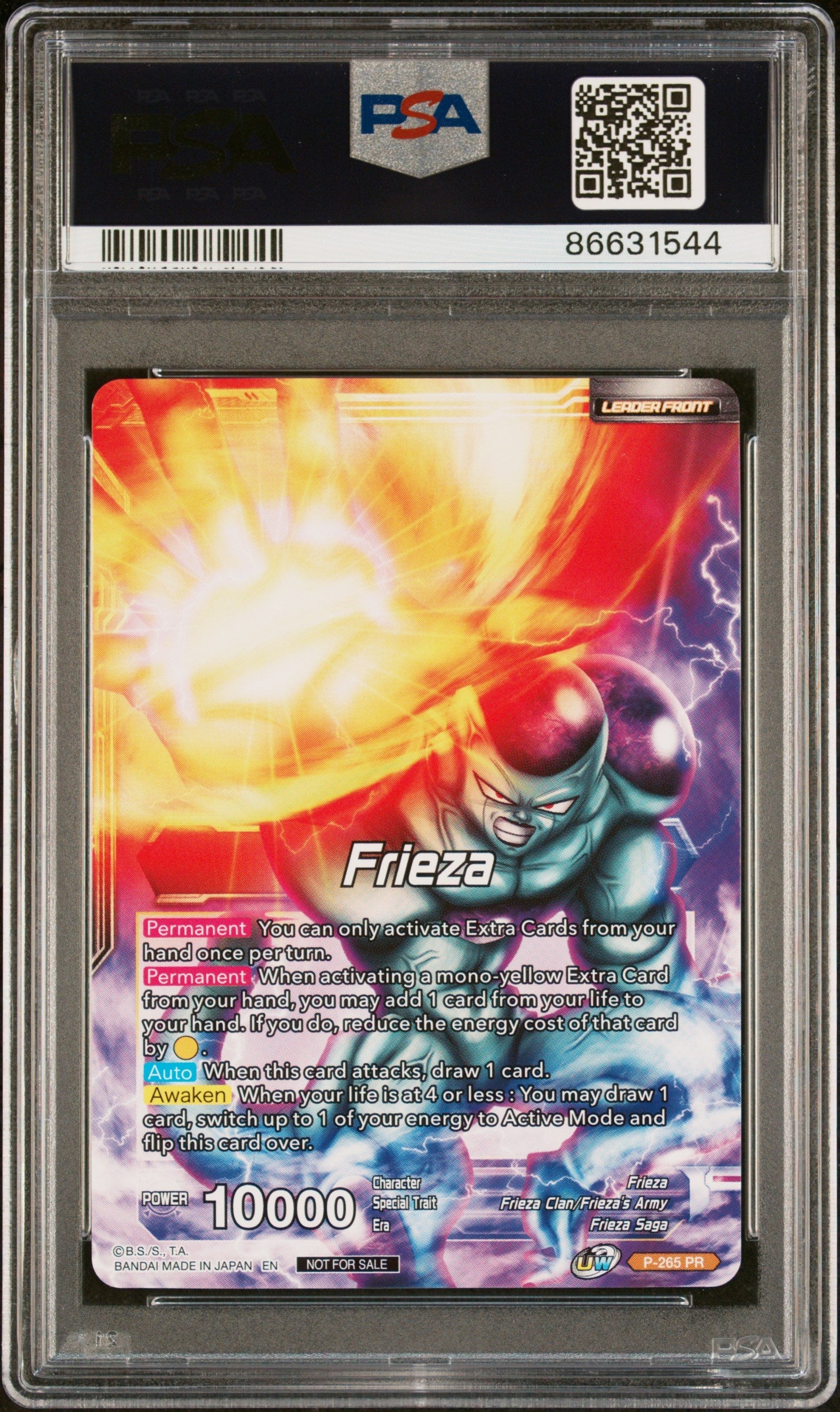 2021 DRAGON BALL SUPER UNISON WARRIOR MCH FRIEZA, RSC MNRCH #P-265 - PSA 10