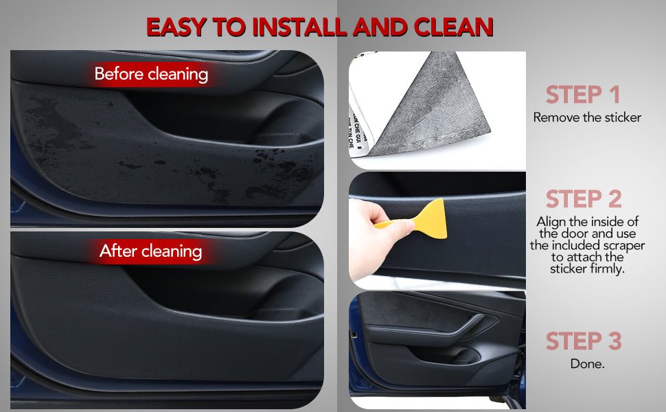 Leather Door Protector Anti-Kick Mat for Tesla Model Y 2020-2025.03