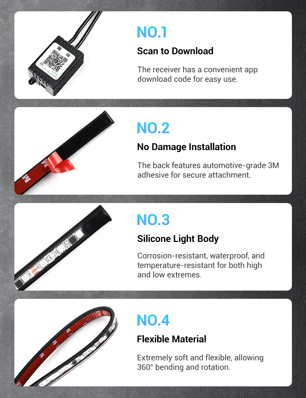 LED Chassis Ambient Lights for Tesla Model 3/Y (4PCS)