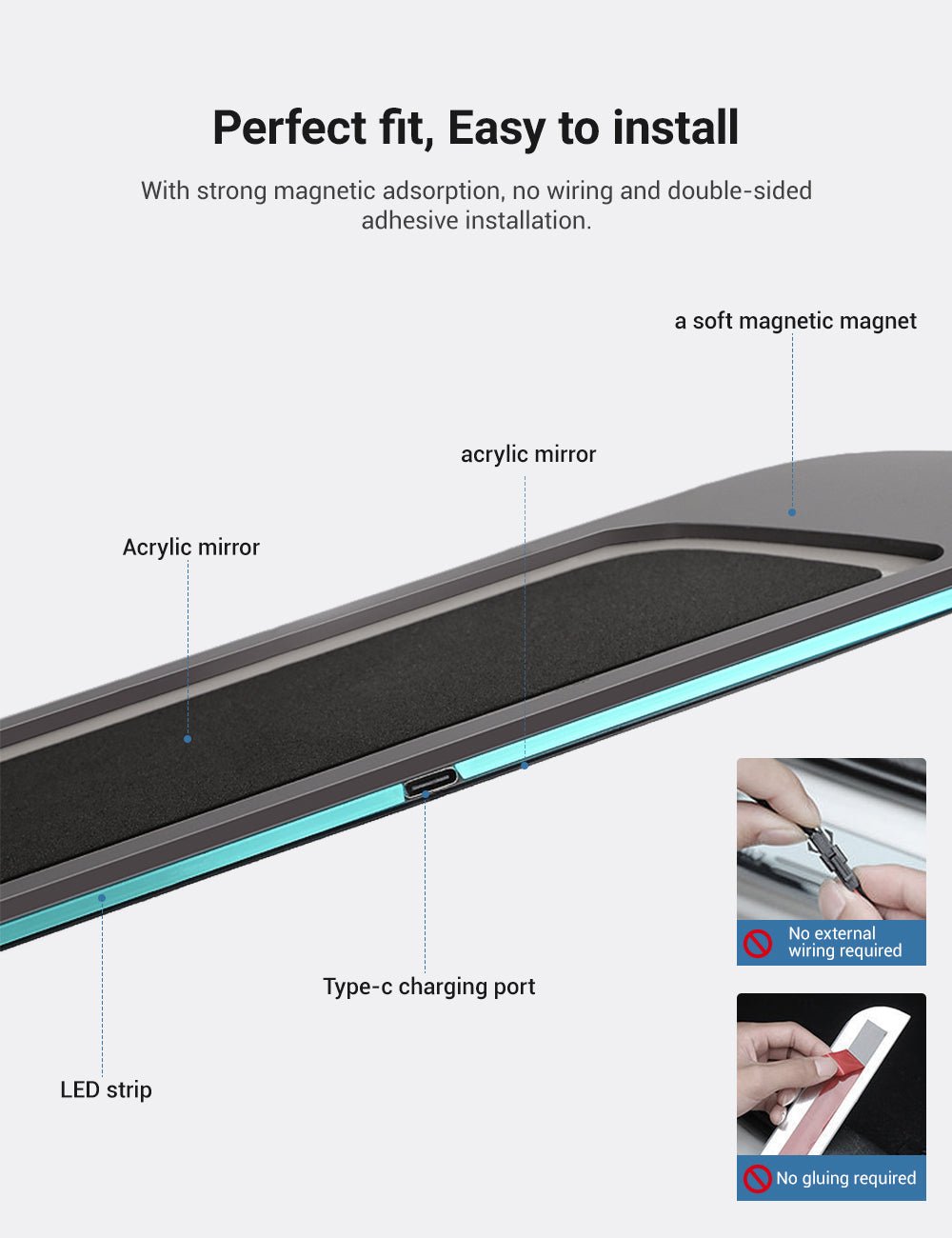 LED Colorful Lights illuminated Door Sills for Tesla Model Y/3/S/X