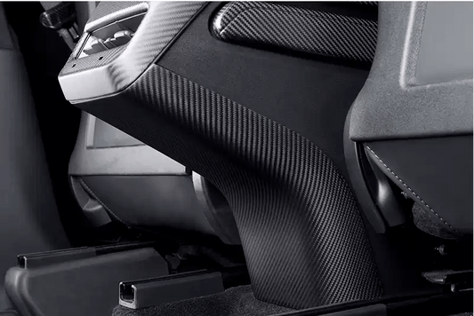 Model 3 / Y Backseat Center Console Base Cap - Carbon Fiber Interior Mods