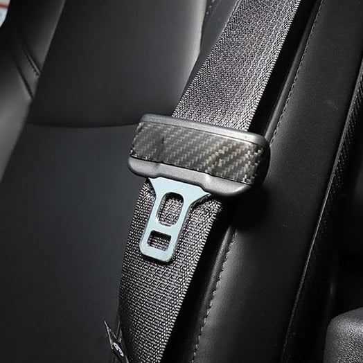 Model 3 / Y Seat Belt Buckle Cover Trim - Carbon Fiber Interior Mods(2pcs)