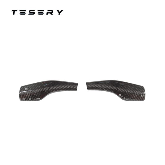 TESERY Model 3 / Y Stalks Turn Signal Cover - Dry Carbon Fiber Interior Mods