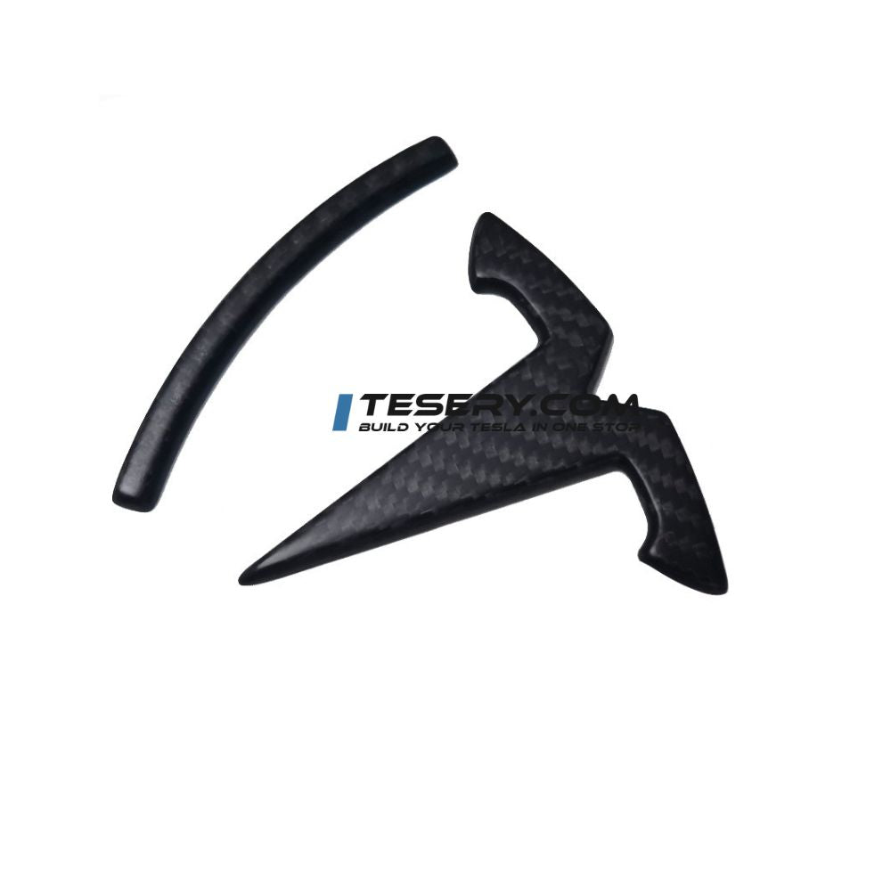 Model 3 / Y T Logo Overlay Front & Rear - Real Carbon Fiber Exterior