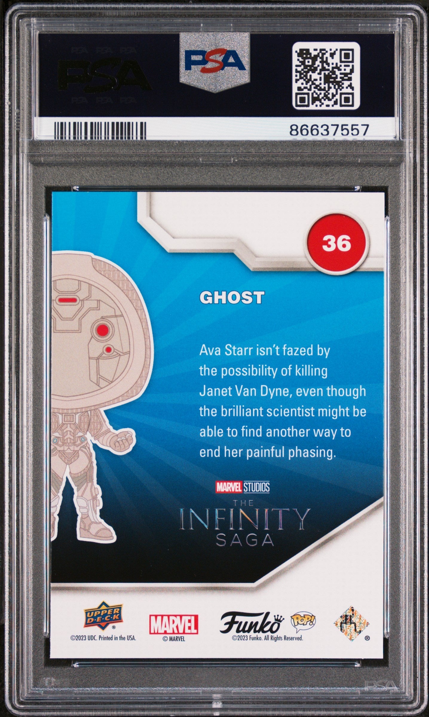2023 UPPER DECK FUNKO POP MARVEL GHOST PLATINUM #36 PSA 10