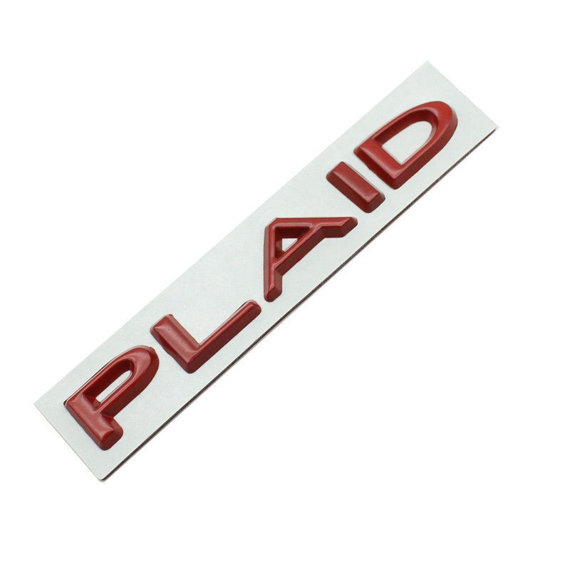 Plaid Letter Logo sticker for Tesla Model 3/Y/X/S