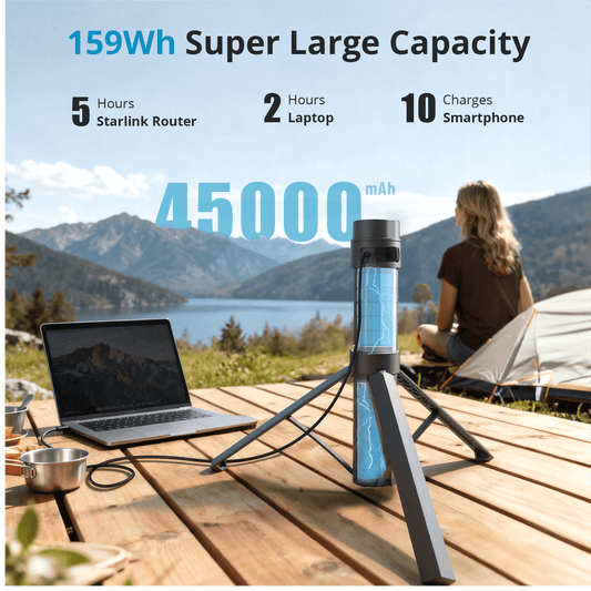 Portable Power & Mounting System for Starlink Mini | 45000mAh Battery Tripod Stand