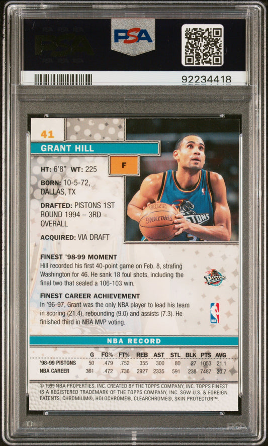 1999 FINEST GRANT HILL #41 - PSA 10
