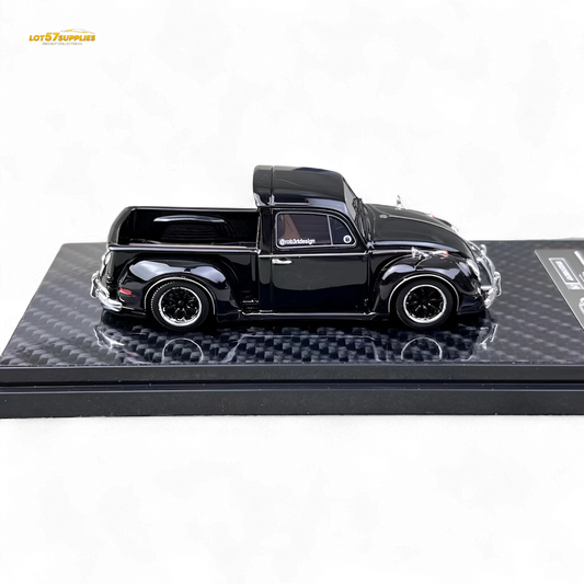 YM Model X Robert Design Volkswagen Beetle Pickup Truck FUSCUP in Black 1:64 Limited to 499 Pcs