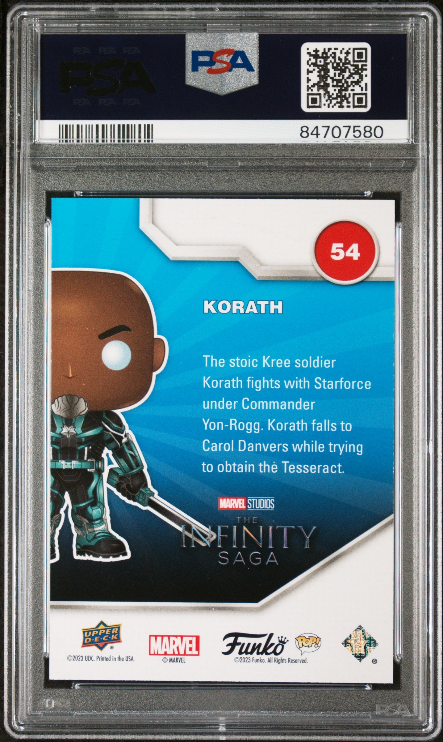 2023 UPPER DECK FUNKO POP MARVEL KORATH PATINA #54 PSA 10
