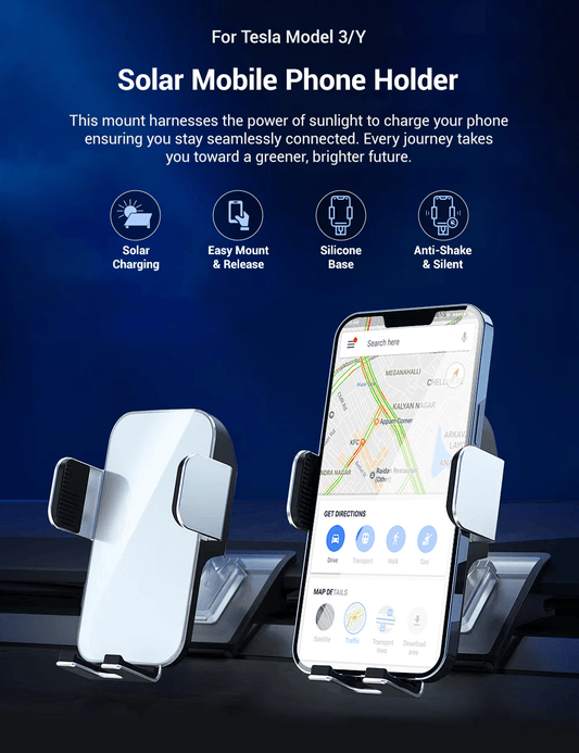 Solar Mobile Phone Holder for Tesla Model 3/Y