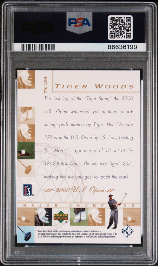 2003 UPPER DECK MAJOR CHAMPIONS TIGER WOODS #MC-34 - PSA 10