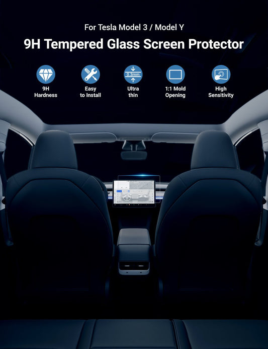 Tempered Glass 9H Screen Protector for Tesla Model 3 / Y