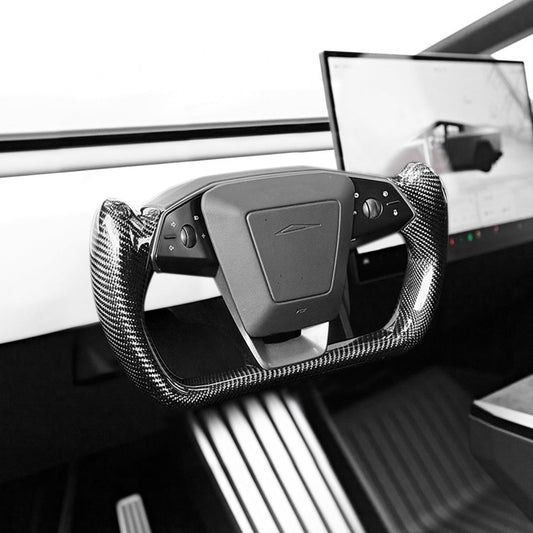 TESERY Cybertruck Carbon Fiber Yoke Steering Wheel