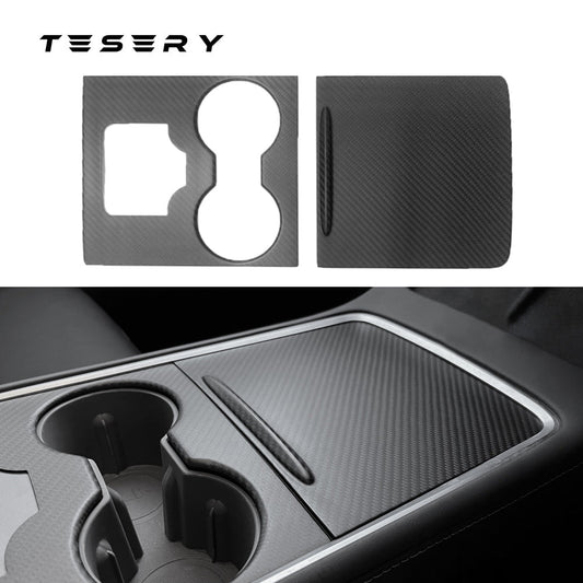 Tesla Model 3 / Y Center Console Wrap Cover (Gen. 1 & 2 & 3) - Carbon Fiber Interior Mods