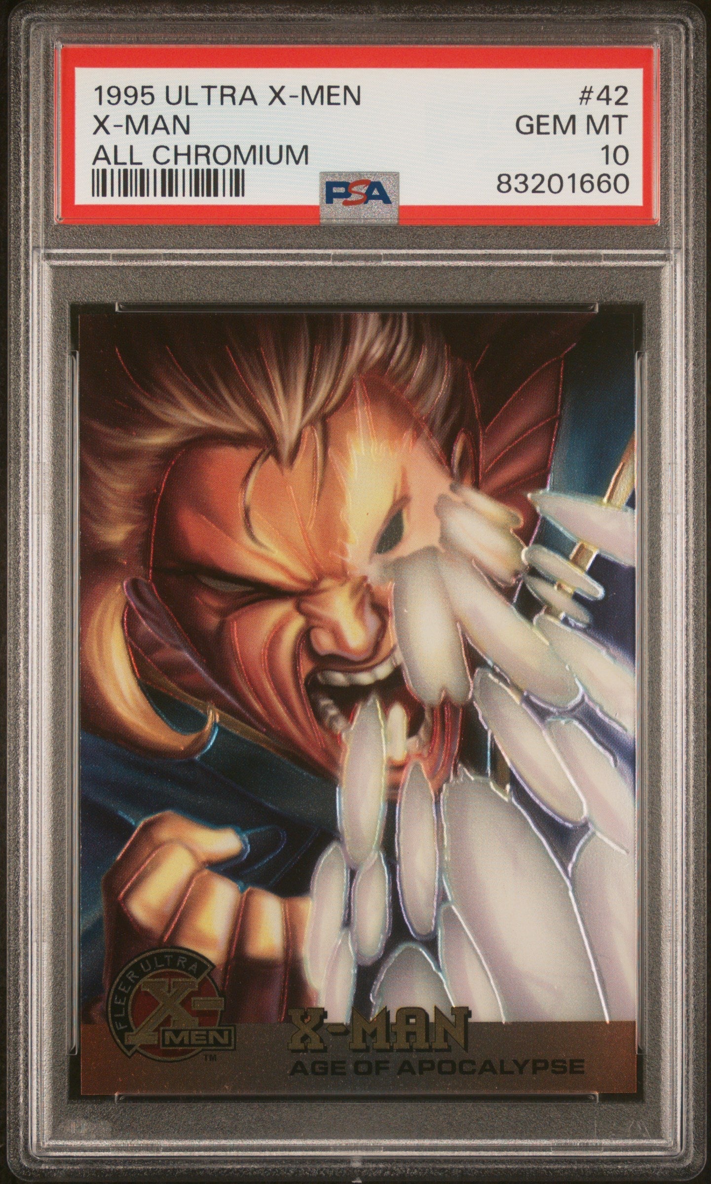 1995 ULTRA X-MEN ALL CHROMIUM X-MAN ALL CHROMIUM #42 - PSA 10