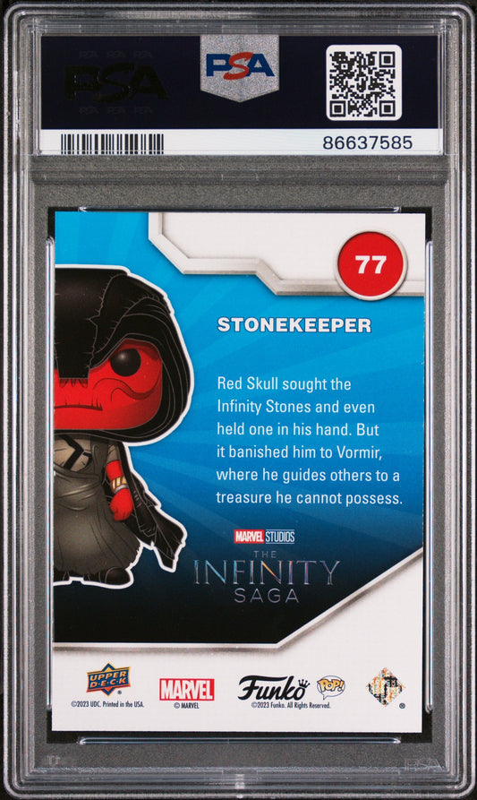 2023 UPPER DECK FUNKO POP MARVEL STONEKEEPER PATINA #77 PSA 10