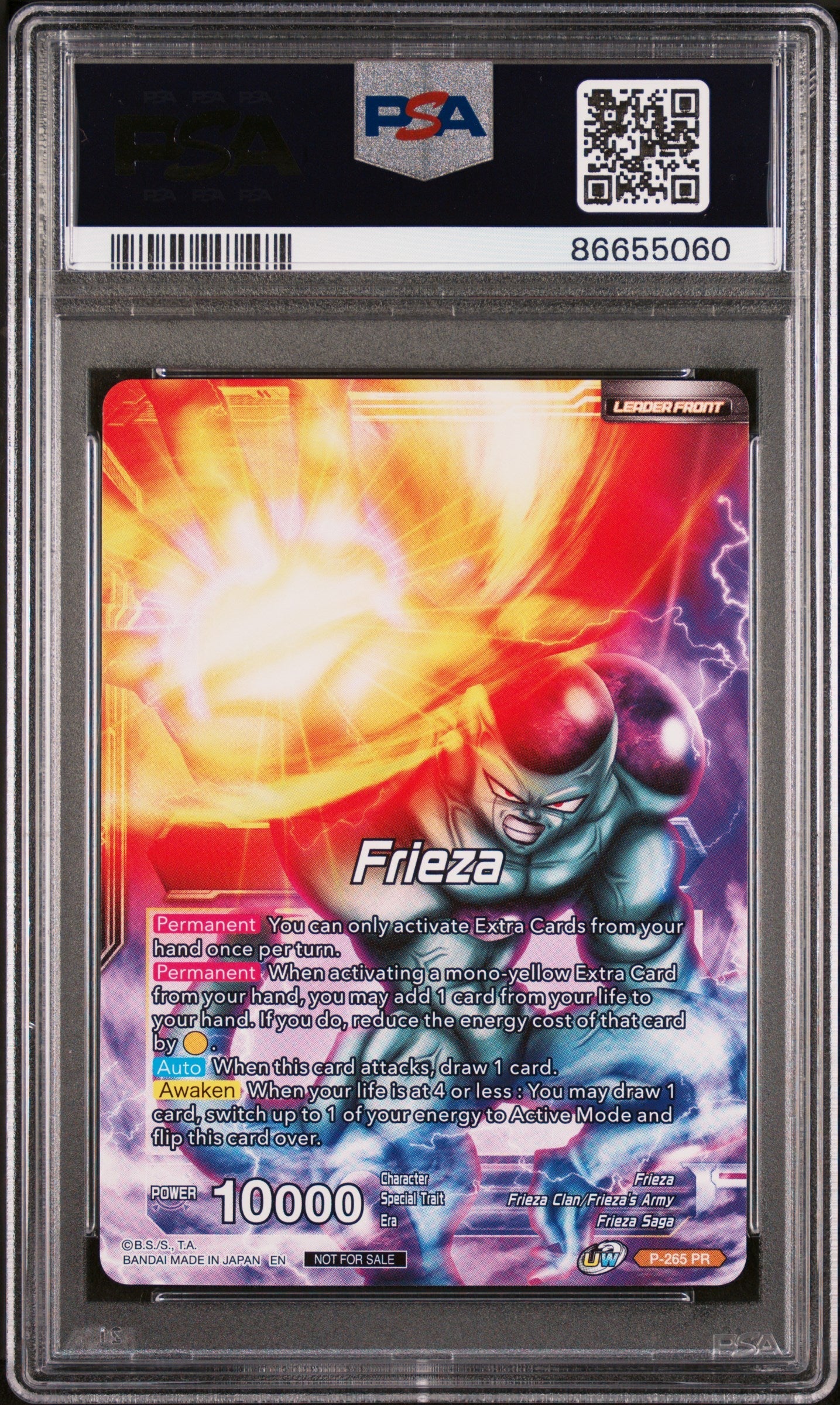 2021 DRAGON BALL SUPER UNISON WARRIOR MCH FRIEZA, RSC MNRCH #P-265 - PSA 10