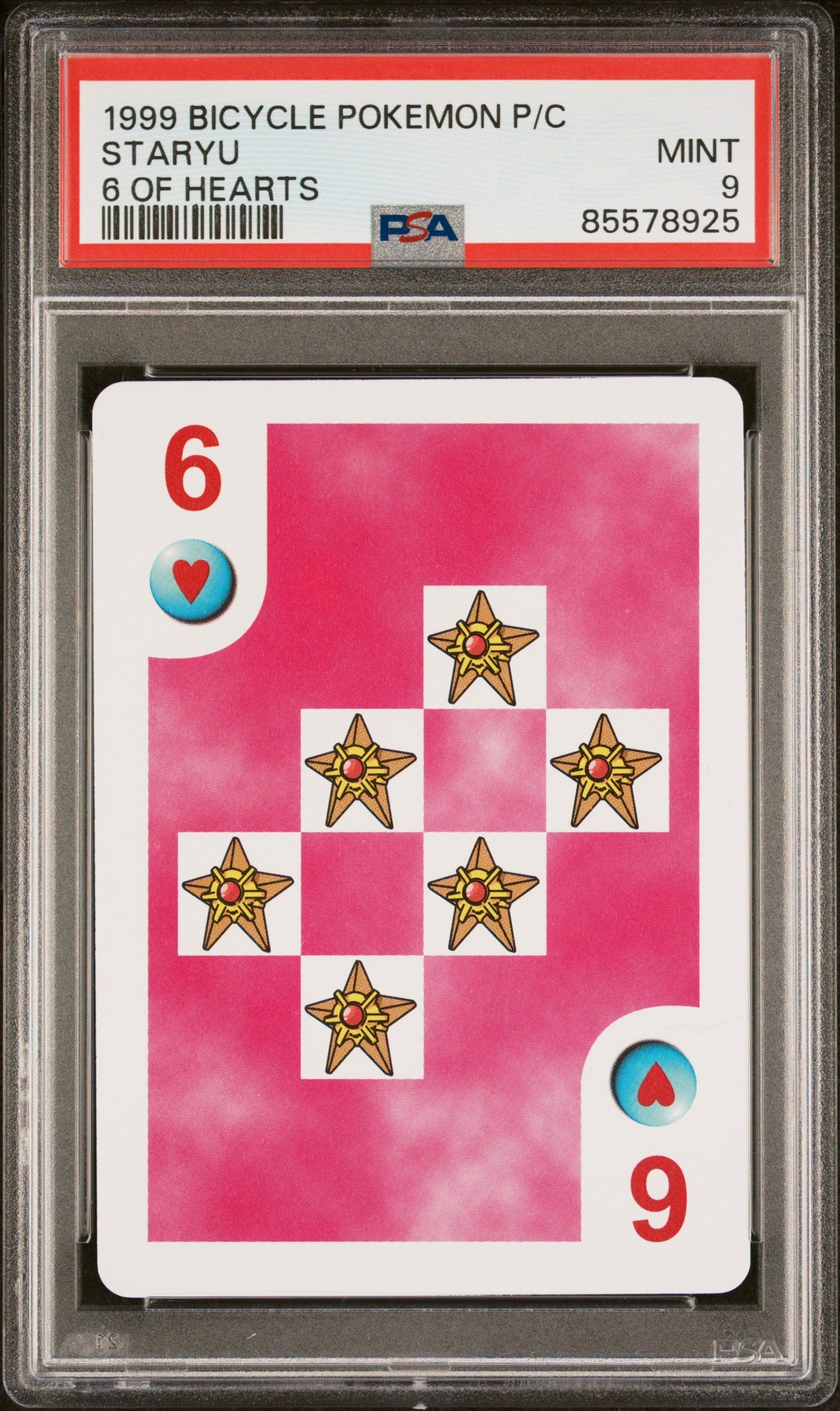 1999 BICYCLE POKEMON PLAYING CARDS STARYU - PSA 9