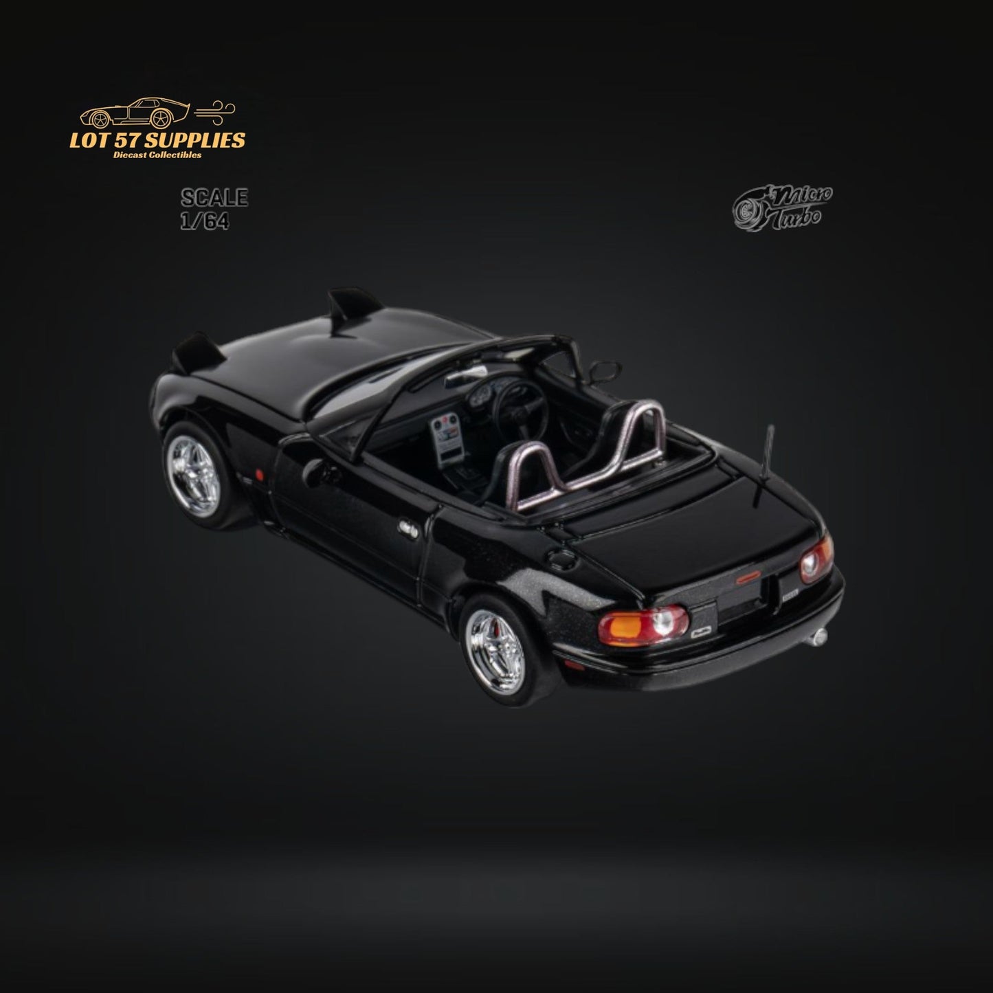 MicroTurbo Eunos Roadster MX-5 Customized Metallic Black 1:64 Limited to 1,000 Pcs