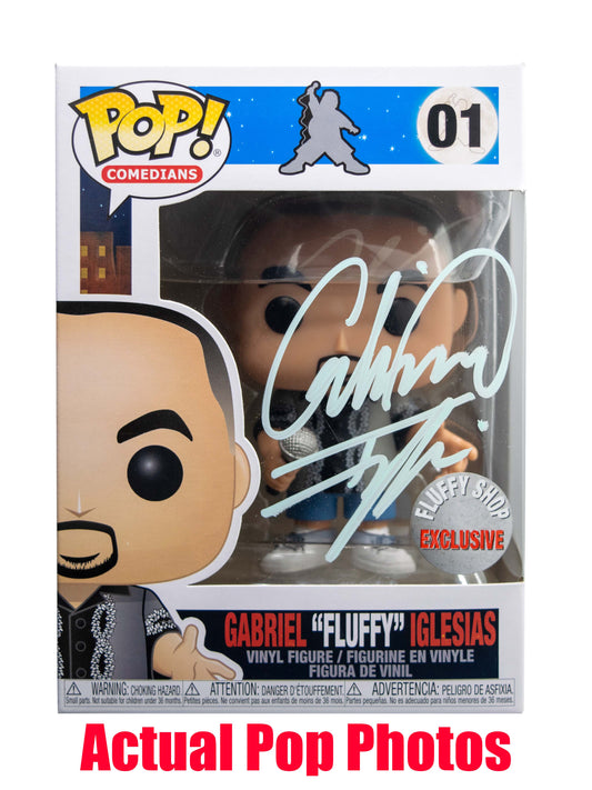 Gabriel Fluffy Iglesias (White Ink, Comedians) 01 - Fluffy Shop Exclusive  [light damage]   **Signed by Gabriel Iglesias**