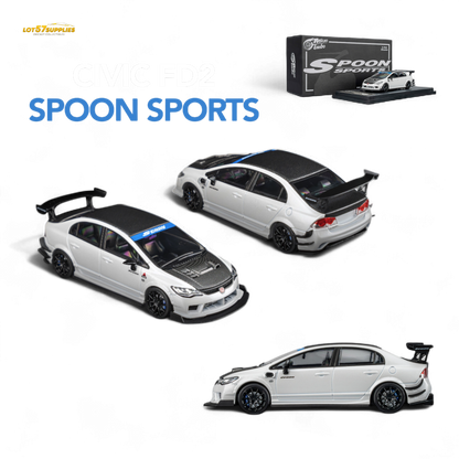 Microturbo Honda Civic Type R FD2 Spoon Sports - Metallic White 1:64
