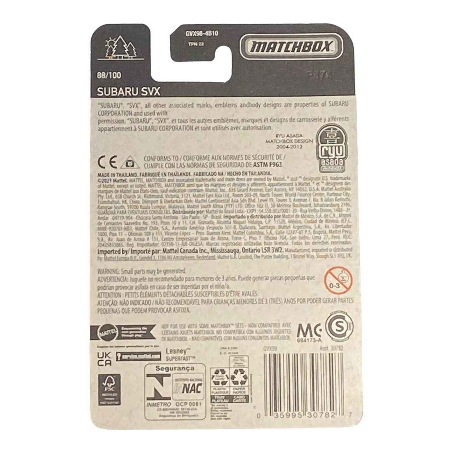 Matchbox Subaru SVX - Ryu Asada - Matchbox Series 88/100