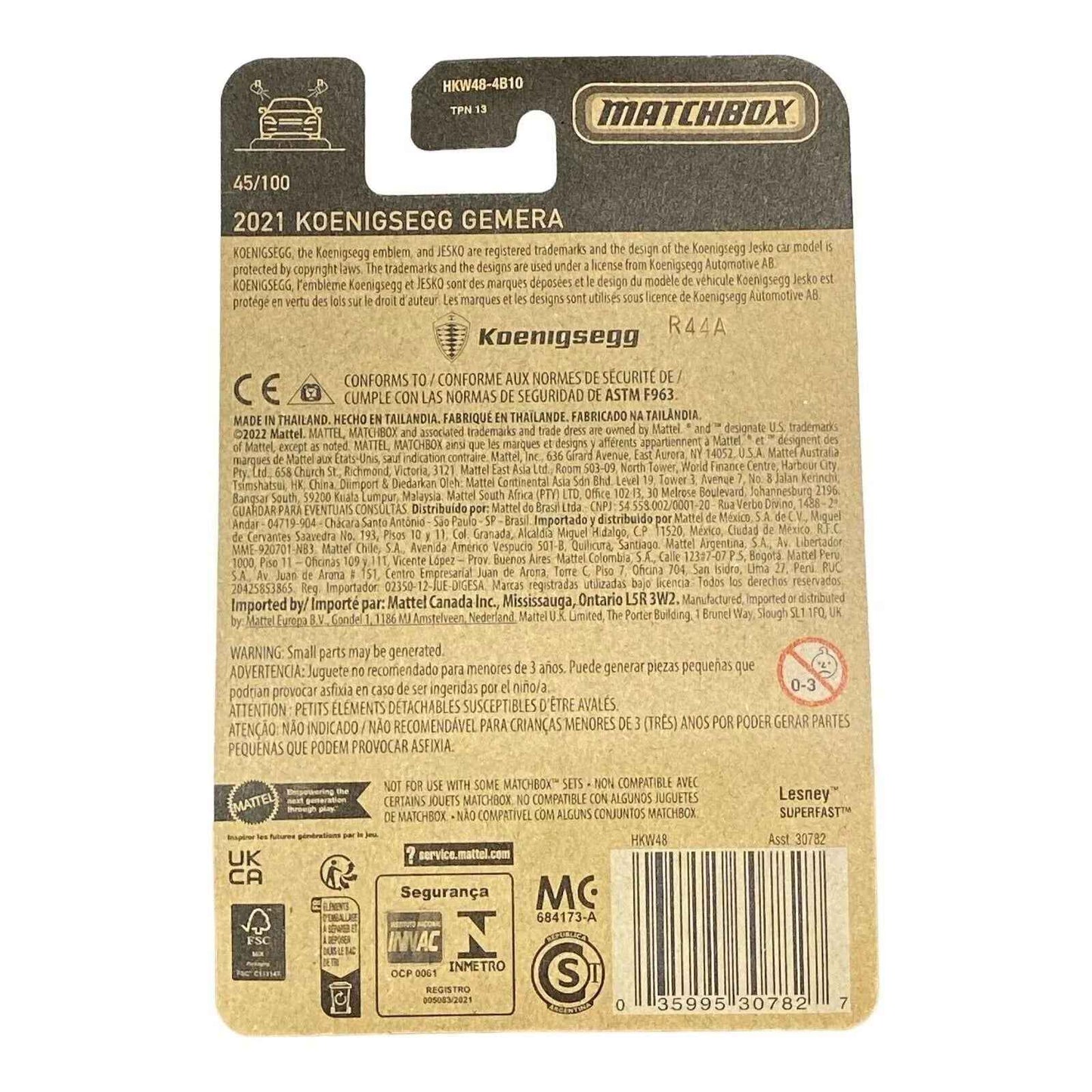 Matchbox 2021 Koenigsegg Gemera - Matchbox 70 Years Series 45/100