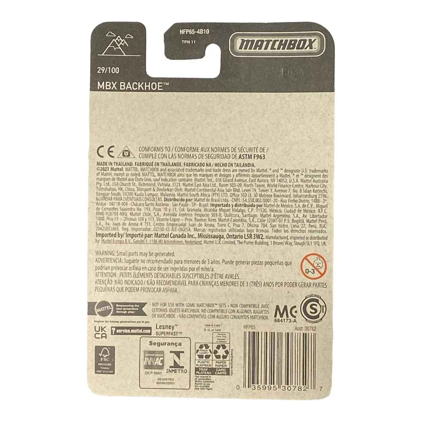 Matchbox MBX Backhoe - Matchbox Series 29/100