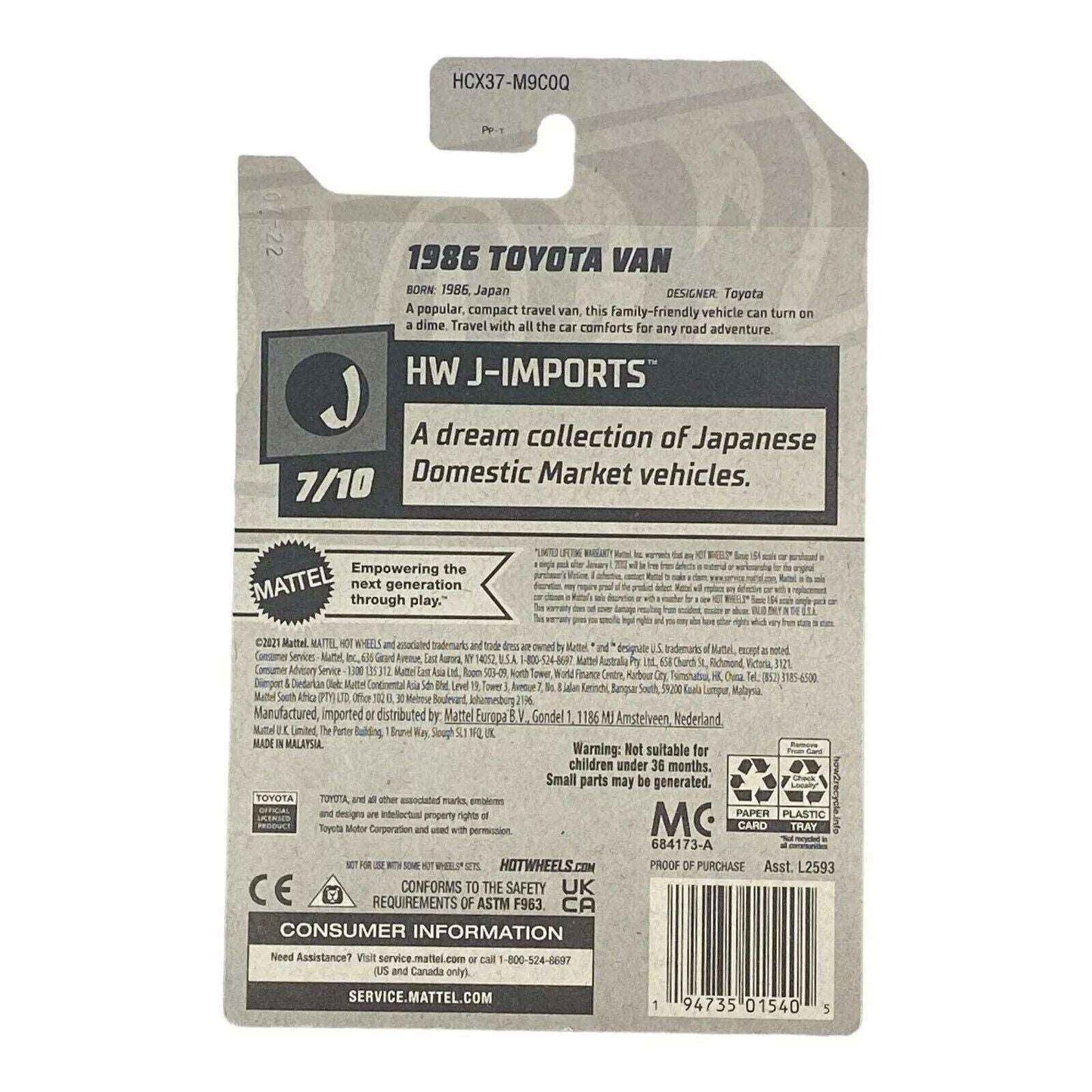 Hot Wheels 1986 Toyota Van - J-Imports Series 7/10