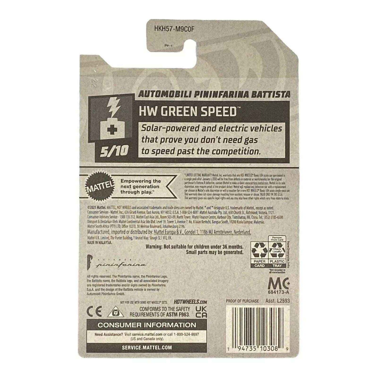 Hot Wheels Automobili Pininfarina Battista - Green Speed Series 5/10