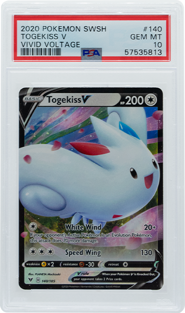 2020 POKEMON SWORD & SHIELD VIVID VOLTAGE TOGEKISS V #140 PSA 10