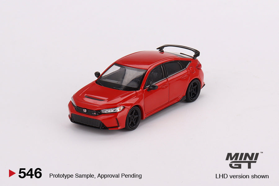 Mini-GT Honda Civic Type R Rallye Red 2023 W/ Advan GT Wheel #546 1:64 MGT00546