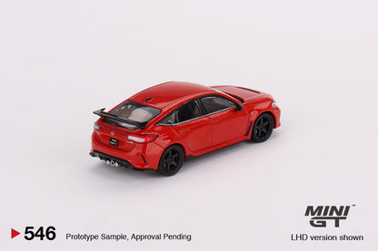 Mini-GT Honda Civic Type R Rallye Red 2023 W/ Advan GT Wheel #546 1:64 MGT00546