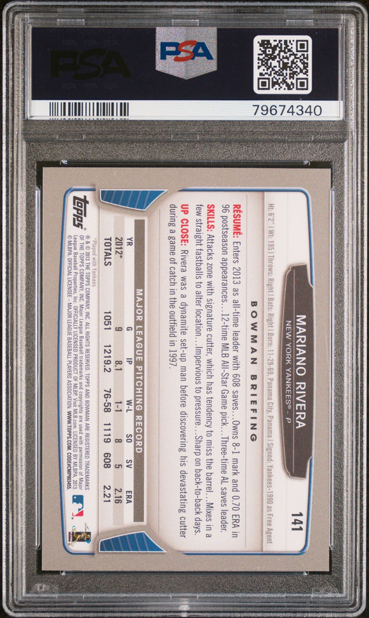 2013 BOWMAN MARIANO RIVERA  #141 - PSA 10
