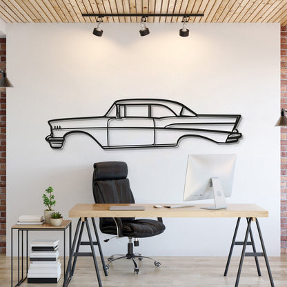 1957 Bel Air Coupe Metal Car Wall Art - MT0047