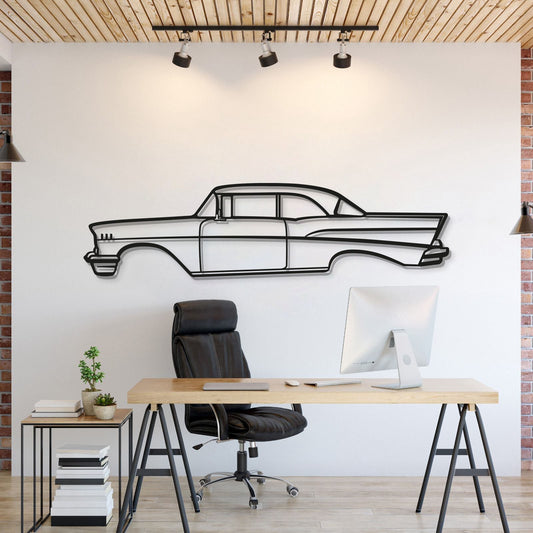 1957 Bel Air Coupe Metal Car Wall Art - MT0047