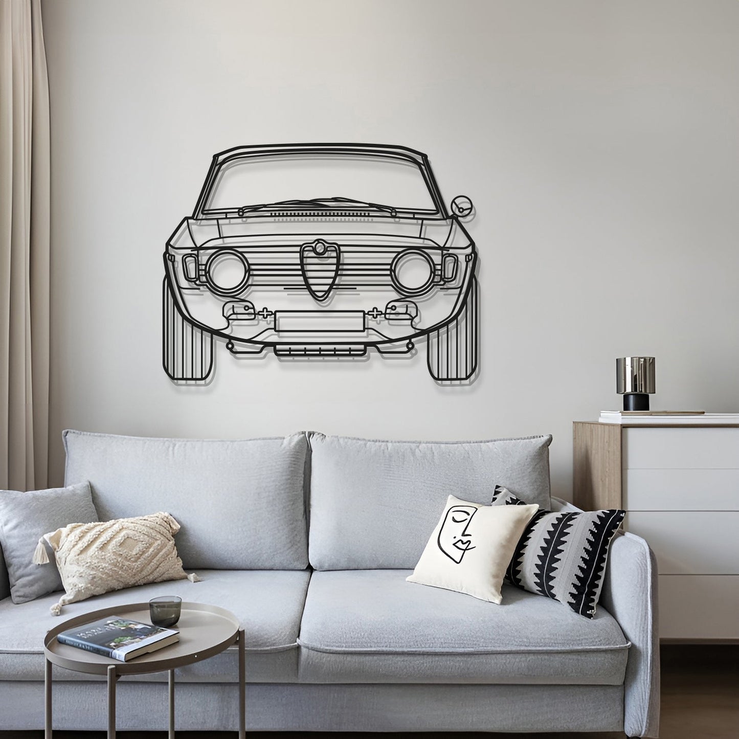 1967 Giulia Front View Metal Car Wall Art - MT0092