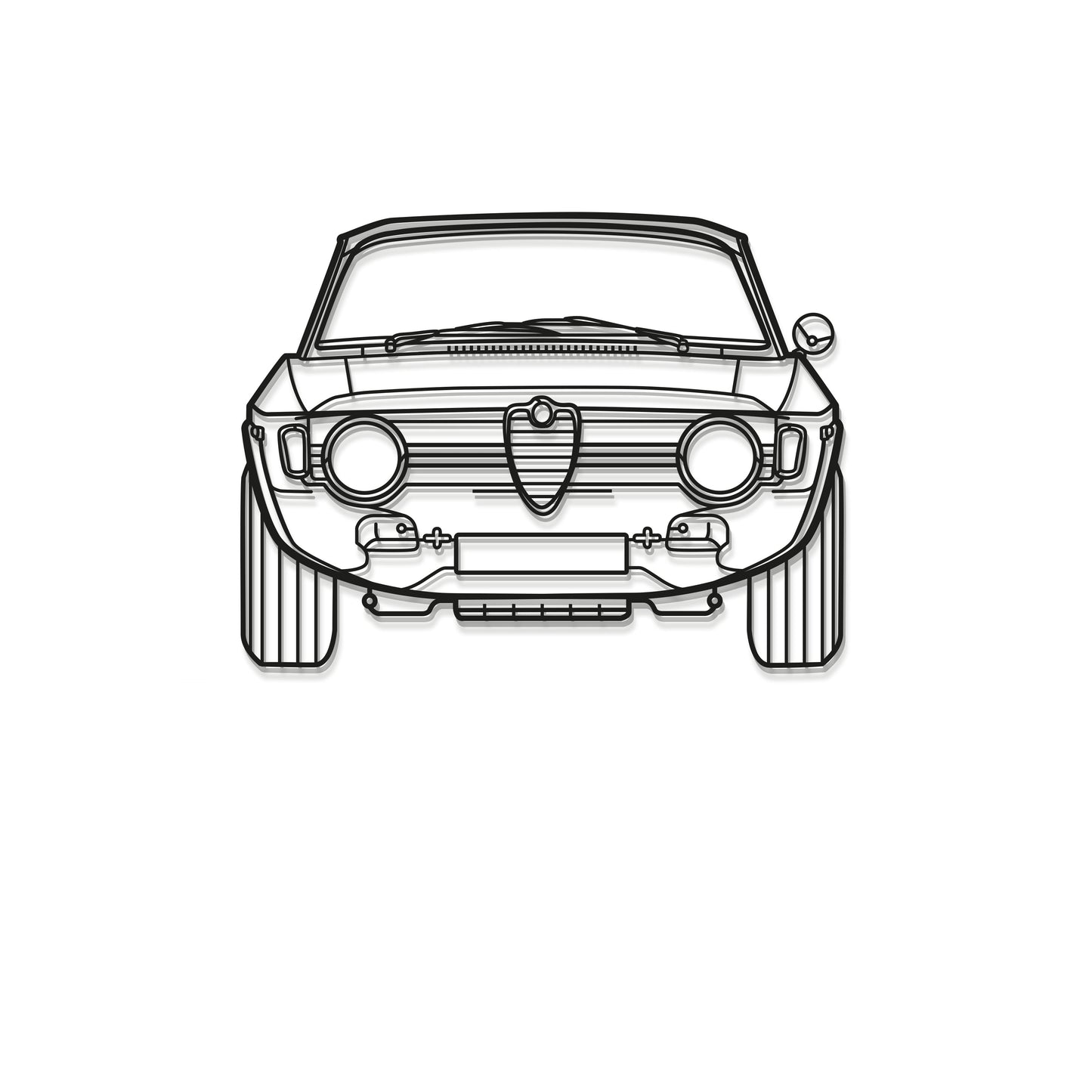 1967 Giulia Front View Metal Car Wall Art - MT0092