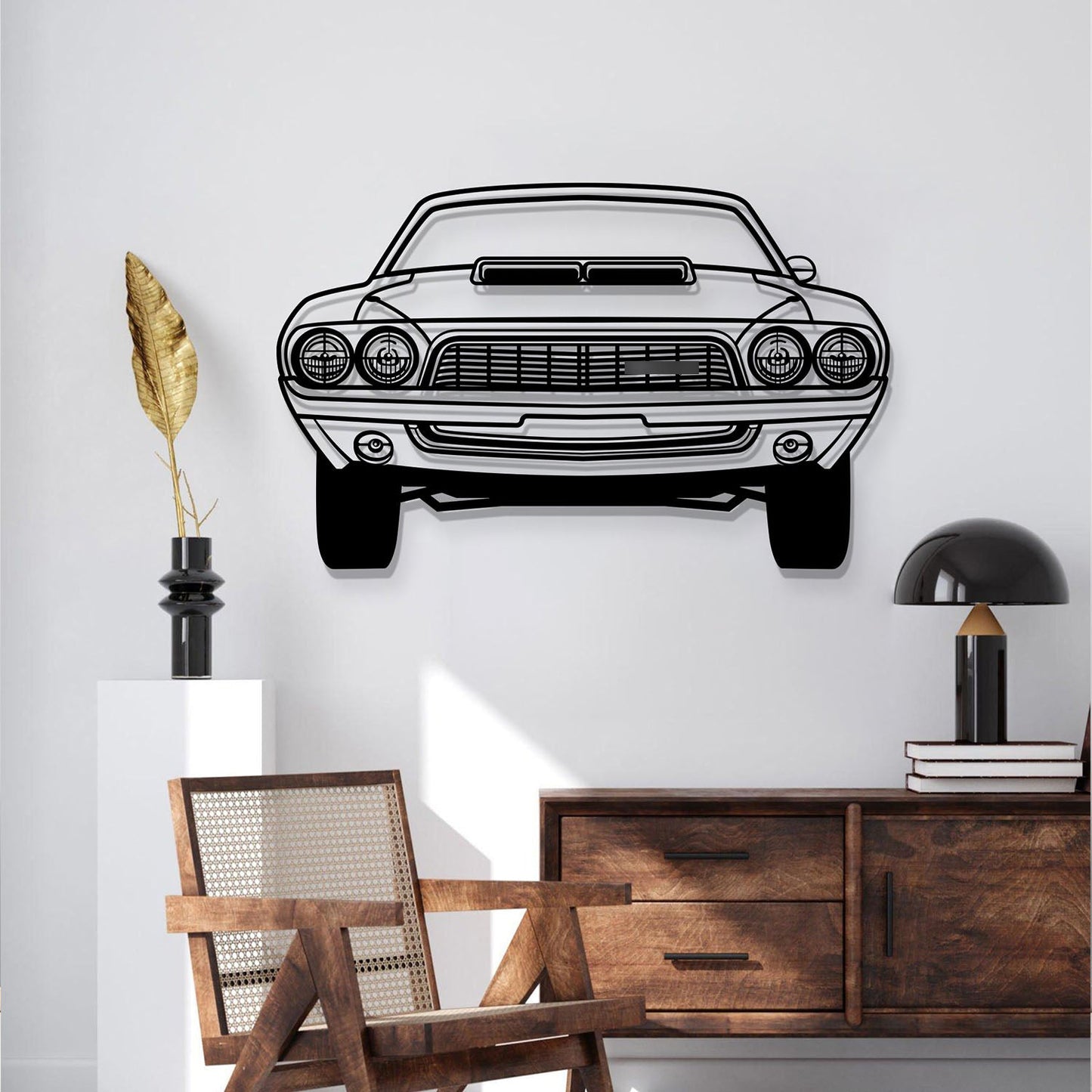 1972 Challenger Front View Metal Car Wall Art - MT1338