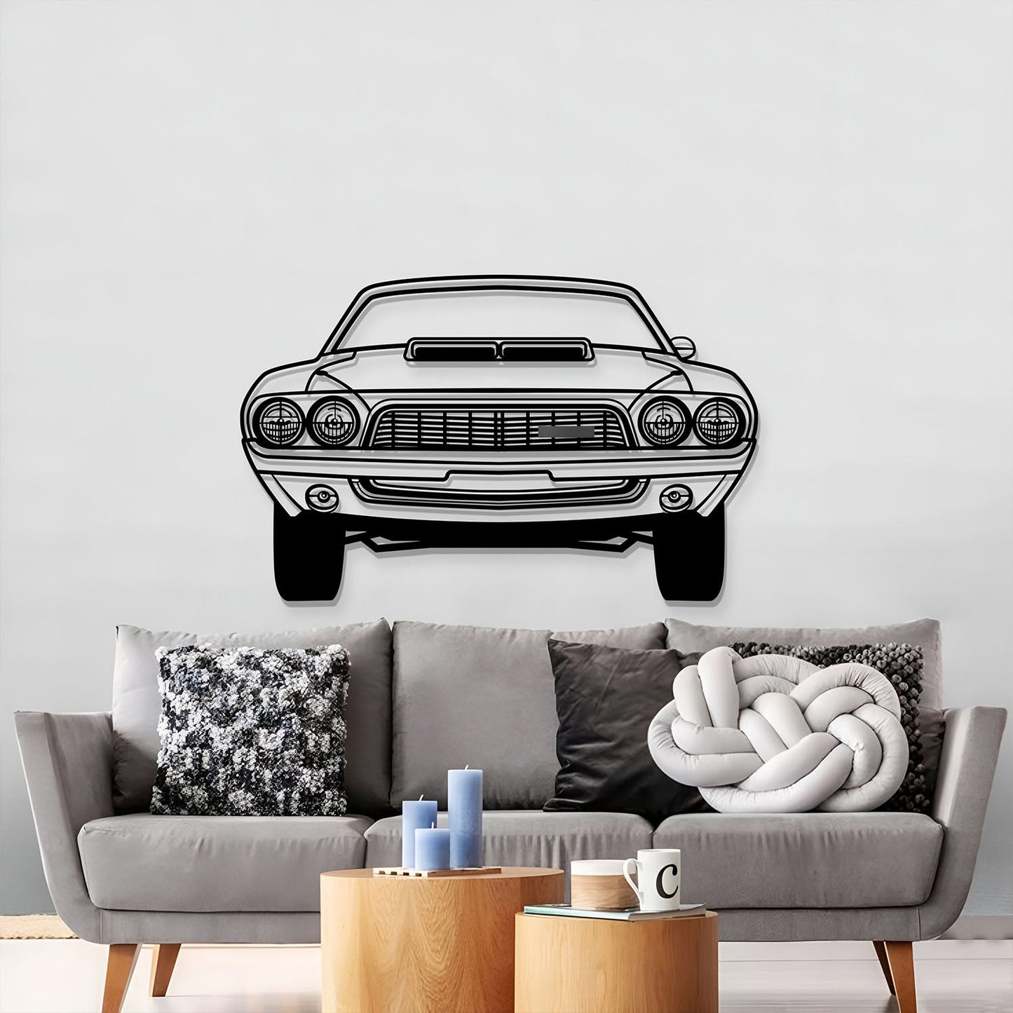 1972 Challenger Front View Metal Car Wall Art - MT1338