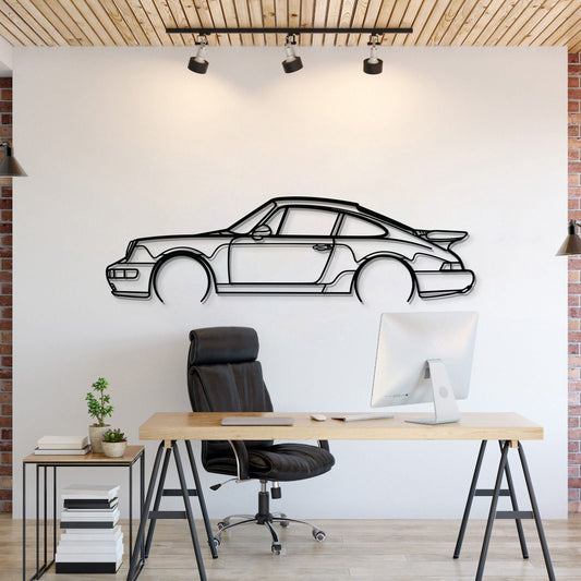 911 Turbo Model 964 Detailed Metal Car Wall Art - MT0873